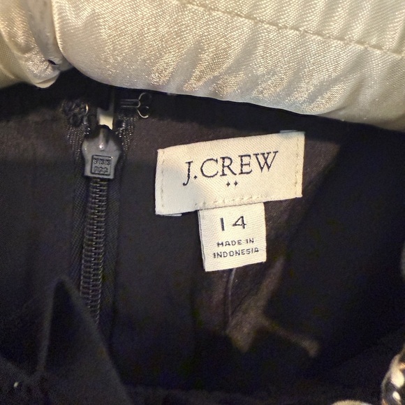 J. Crew Dress Esperanza Dress Black Floral Long Sleeves Ruffle Neck 14 - Picture 3 of 11